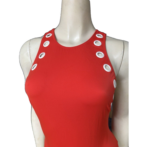 Solid & Striped $129.99 Red Orange One piece Swimsuit Women Ring Bathing Suit XS - Picture 2 of 7
